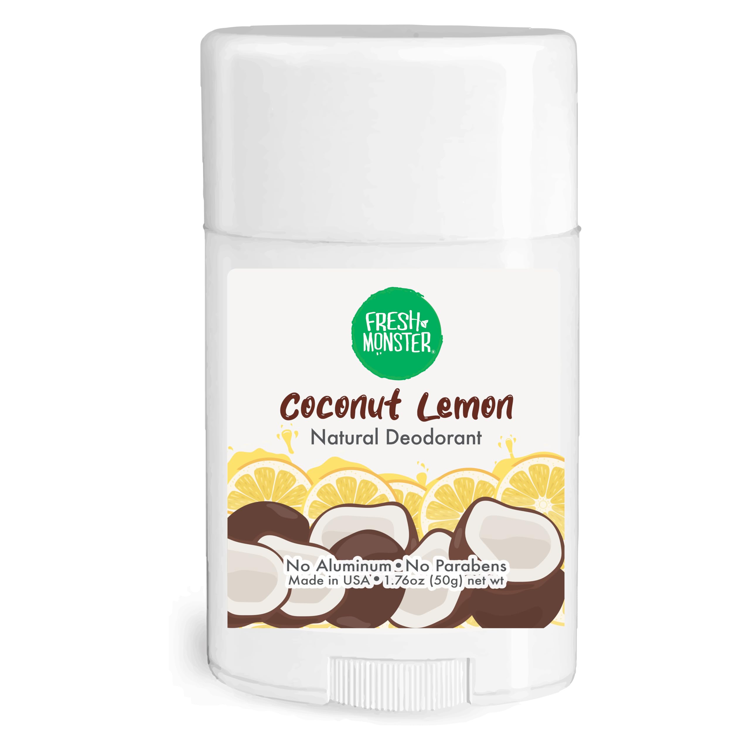 Photo 1 of Fresh Monster Natural Deodorant for Kids & Teens I Mom's Choice Gold Award Winner | Aluminum-Free, Paraben-Free, Hypoallergenic I 24-Hour Protection I Coconut-Lemon Scent I 1.76 oz