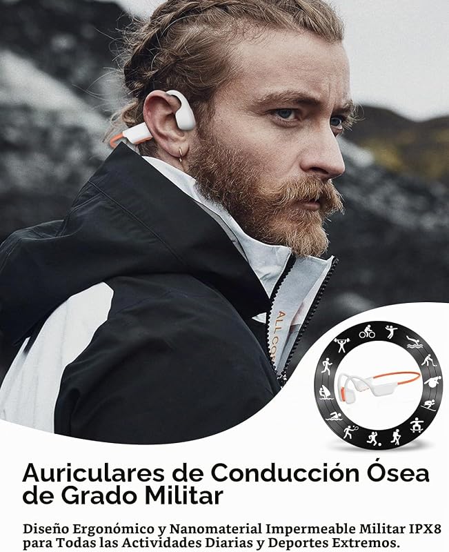 Auriculares Conducción Ósea Natación, IPX8, Bluetooth 6.0, MP3 8 GB
