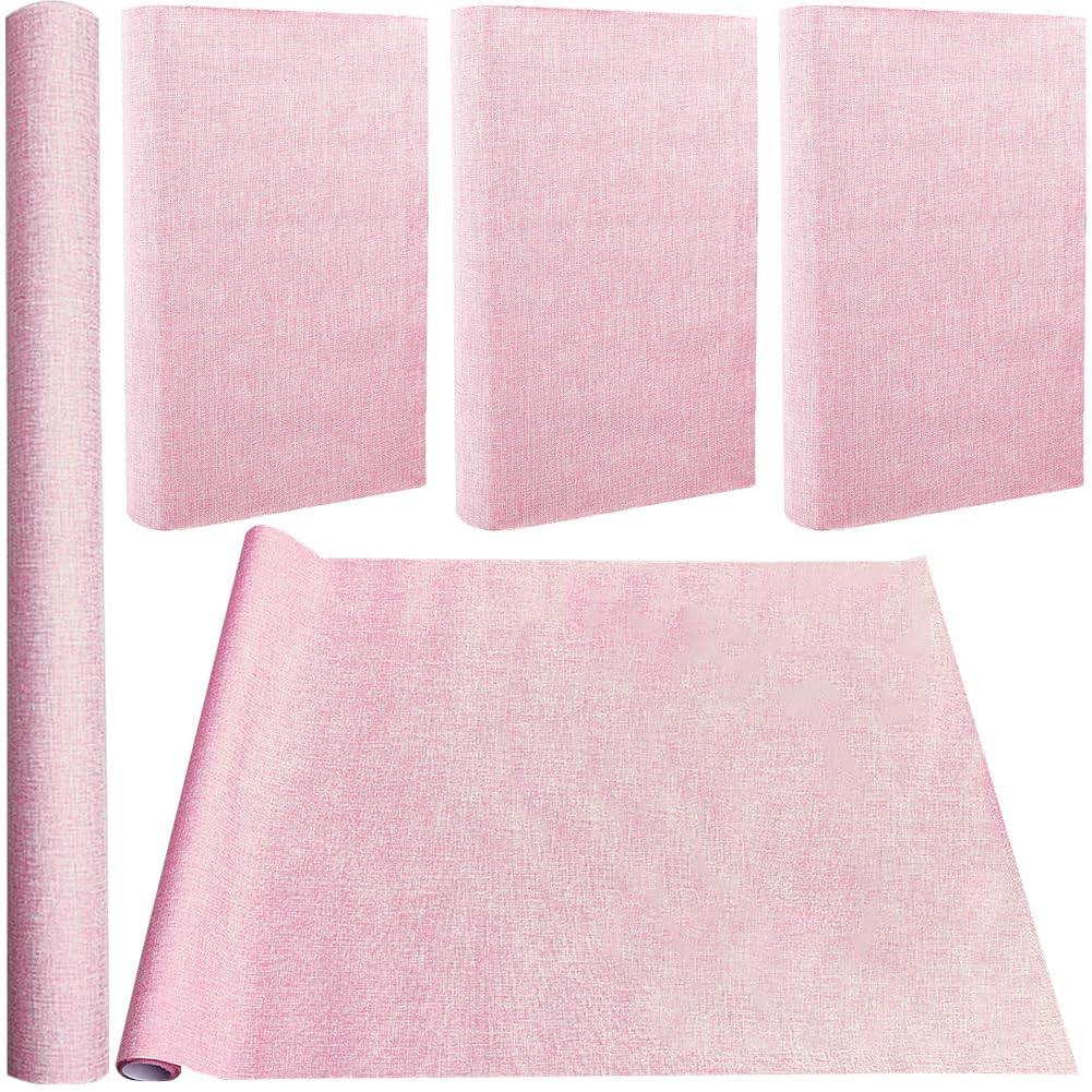 CRASPIRE 150 x 43cm Linen Book Cloth Pink for A3-A8 Books Binding Fabric Surface Paper Backed Bookcover Books Album Scrapbooking Archival DIY Covering Protector Bookcloth Bookbinding Supplies