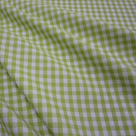 Stoff Meterware Bauernkaro hellgrün maigrün Kiwi weiß Baumwollstoff