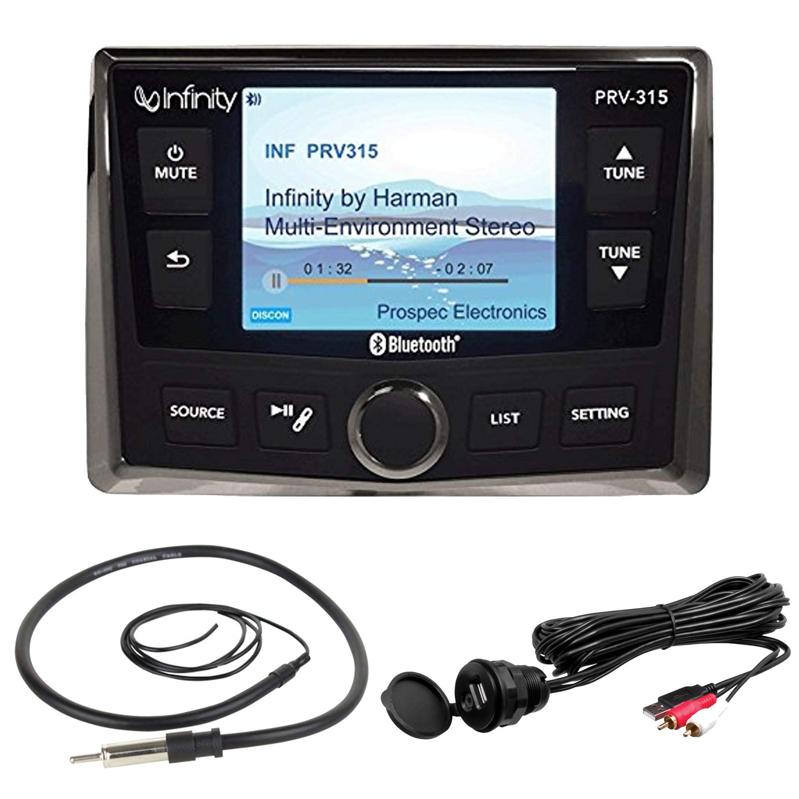 Infinity PRV315 AM/FM Radio Receiver USB Port Bluetooth 200 Watt