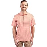 Cutter & Buck Mens Short Sleeve Virtue Eco Pique Stripe Recycled Mens Big and Tall Polo