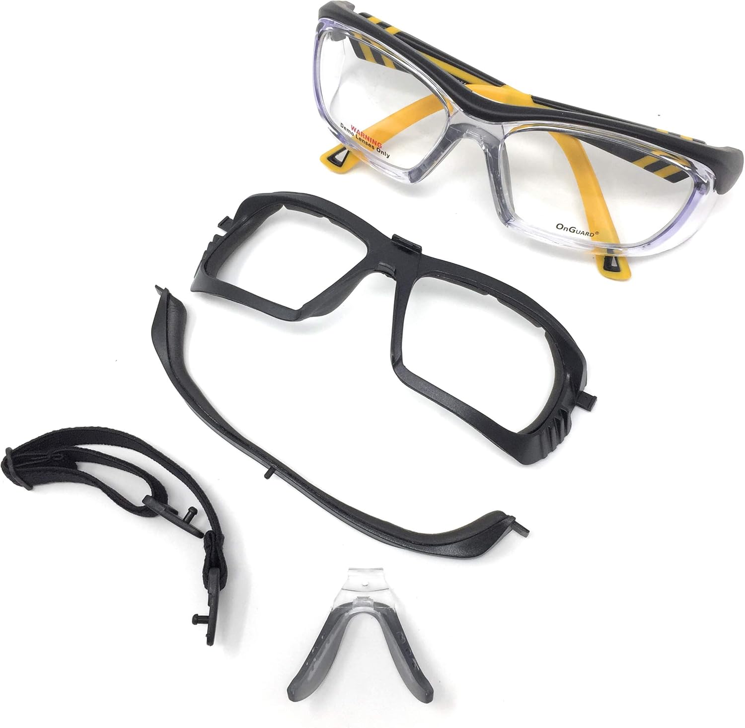 OnGuard Rx Safety Eyewear Black Yellow w/Full Dust Dam OG225S 55mm