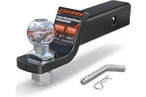 AC-DK Trailer Hitch Ball Mount for 2 inch Receiver,2 inch Drop Hitch,with 2-Inch Ball,7,500 lbs Capacity Ball Hitch, 750lbs Tongue Weight,Includes Hitch Pin