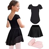 Mecceos Ballet Leotards Skirt and Tights Combo for Girls Toddler Dance Classical Gymnastics Leotard Dresses Tutu