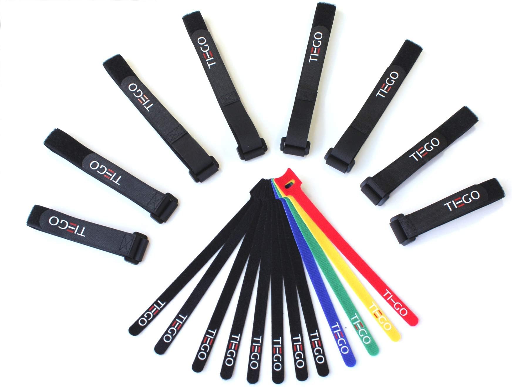 [20 Pack] Hook and Loop Reusable Fastening Cable Tie Down Straps, Adjustable Sizes Hook and Loop and Ties for Securing Items at Home, Work and Outdoor, 20 Pack Combo