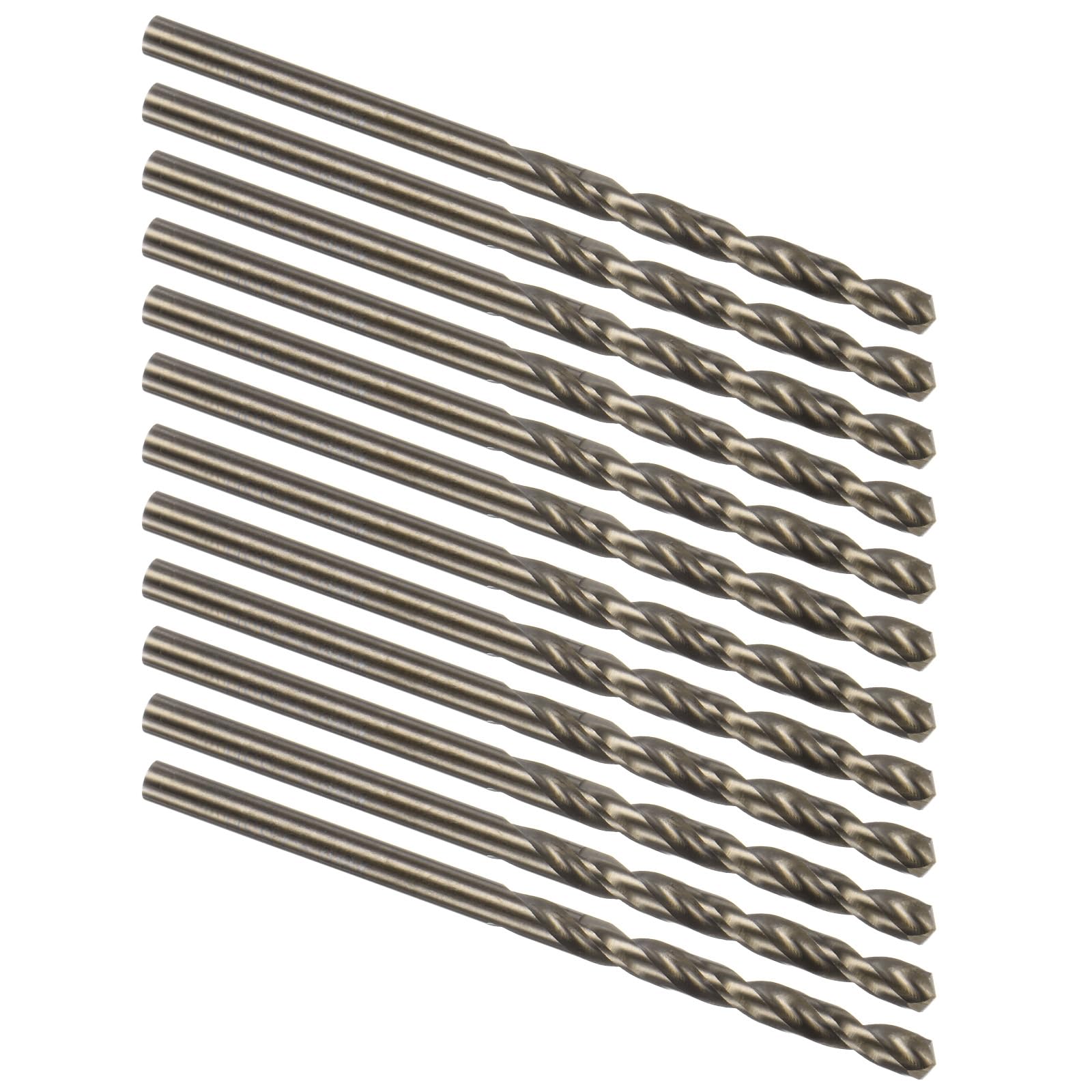 Kozelo 12PCS Twist Drill Bit - [9/64"] M35 High-Speed Steel Cobalt Round Shank Jobber Bit Set Dark Gold for Metal Wood Plastic Steel Use, 40mm / 1.57" Blade Length — image 1