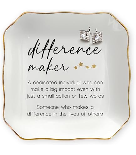 COZITED "She Believed She Could So She Did" Jewelry Dish - Ceramic Trinket Tray, Graduation & Motivational Gift For Women