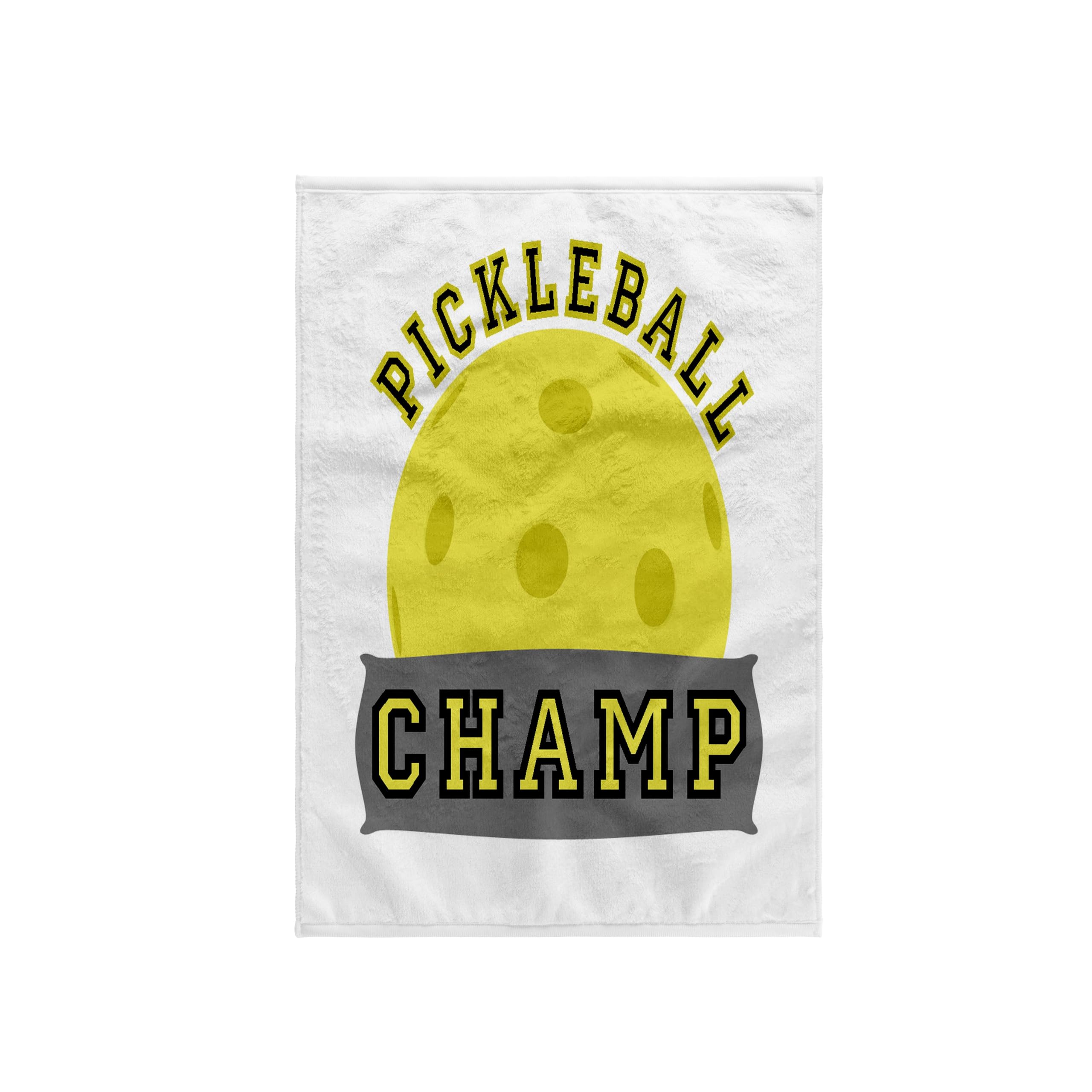 3dRose Pickleball Champ Towel, Microfiber, White, 15 x 22-Inch