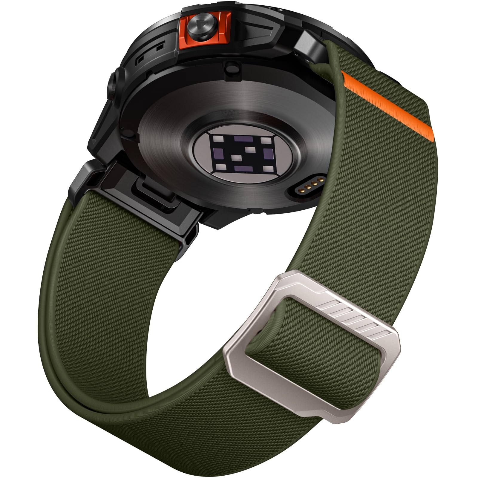 Laffav Strap Compatible with Garmin Fenix 6X Pro Strap/Fenix 6X/Fenix 7X Pro/Fenix 7X Strap, Nylon Stretchy 26mm QuickFit Strap for Garmin Fenix 5X/Plus/Instinct 2X Solar/Epix Pro Gen 2, ArmyGreen