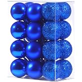 GOOTRADES Set of 24 Mini Shatterproof Christmas Balls Tree Ornaments Party Decoration, 3cm/1.1'' (Blue)