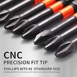 10-Pack Phillips Bits #2 Impact, 4-Inch Long