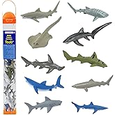 Safari Ltd. Sharks TOOB - 11 Hand-Painted Mini Figurines Including Great White, Whale Shark, Tiger Shark, Hammerhead, Mako, and More - Educational Toy Figures For Boys, Girls & Kids Toys Ages 3+