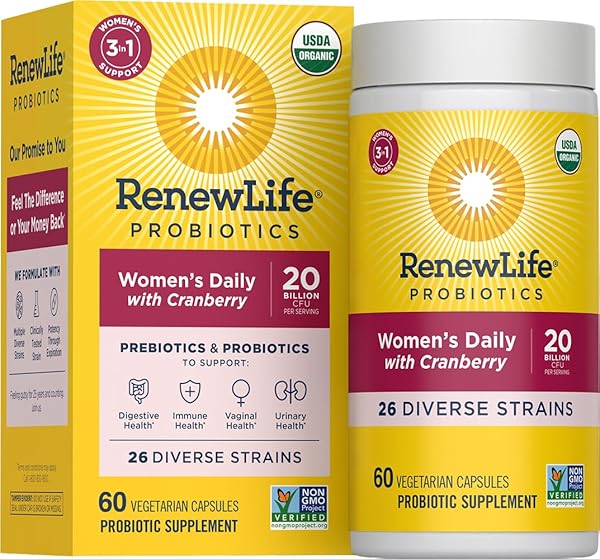 RENEW LIFE WOMEN’S DAILY PROBIOTIC + PREBIOTICS, 60...