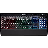 Corsair K55 RGB Membrane Gaming Keyboard (6 Programmable Macro Keys, 3-Zone RGB Backlighting, Multimedia Controls, UK Layout) - Black