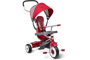 Radio Flyer 4-in-1 Stroll 'N Trike, Red Toddler Tricycle for Ages 1 Year -5 Years, 19.88 inch x 35.04 inch x 40.75 inch