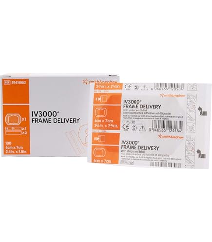 Smith & Nephew IV3000 1-Hand Central Catheter Dressing - Box Of 50, Sterile, Waterproof, 4" X 4.75"