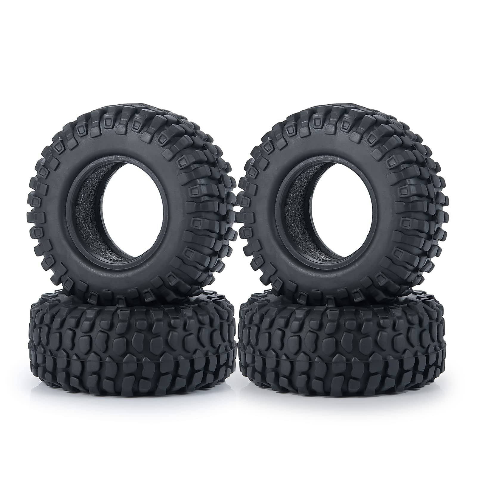 Photo 1 of MOHERO 1.0 Crawler Tires Soft Rubber Wheel Tires 4PCS for 1/24 Axial SCX24 90081 AXI00001 AXI00002 AXI00005 AXI00006 RC Crawler Car (50mm)