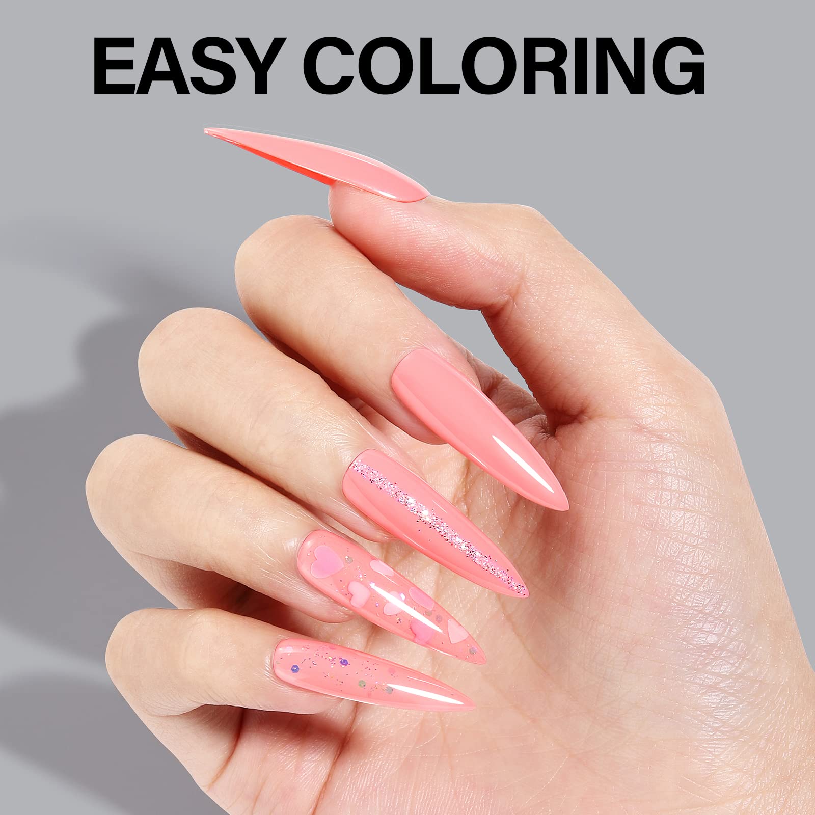 AILLSA Long Stiletto Nail Tips - Upgraded Matte Gel Full Cover Nails Tips No Filed, 240Pcs Pre-shaped Gelly Tips Acrylic Clear False Press On Soft Nail Tip for Soak Off Nail Extension 10 Sizes - Image 7