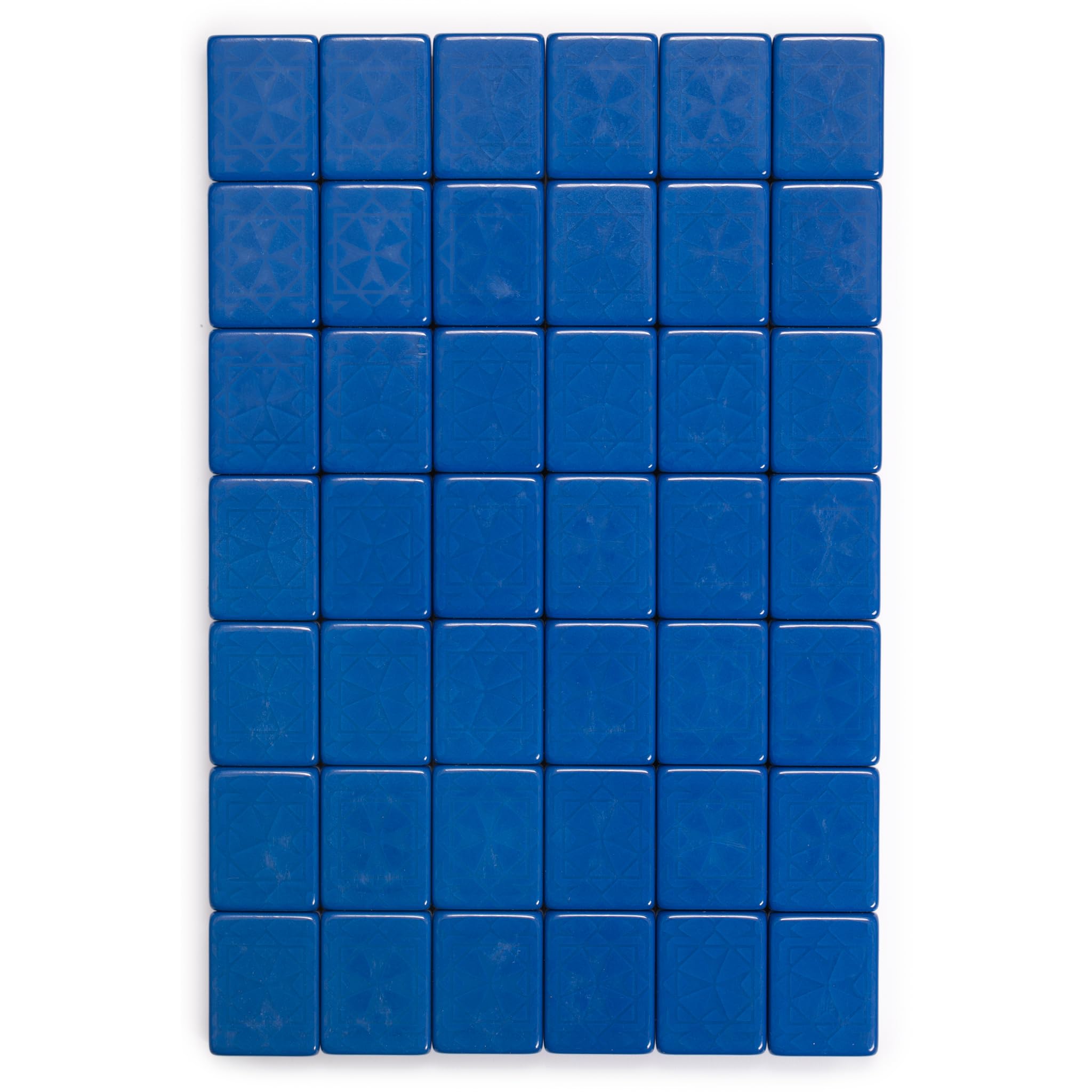 Yellow Mountain Imports American Mahjong Game Set, Santorini with Blue Soft Case - All-in-One Racks with Pushers, Wright Patterson Scoring Coins, Dice, & Wind Indicator