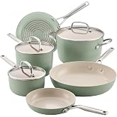 KitchenAid Hard-Anodized Induction Ceramic Pots and Pans Set, 9pc Cardamom