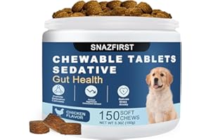 SNAZFIRST Calming Chews for Dogs Anxiety Relief, Dog Calming Chews-Anxiety and Stress Relief Treats Melatonin Bites Sleep Aid Calm Dog with Noise,Thunder,Barking,Separation(Chicken Flavor, 150 Chews)
