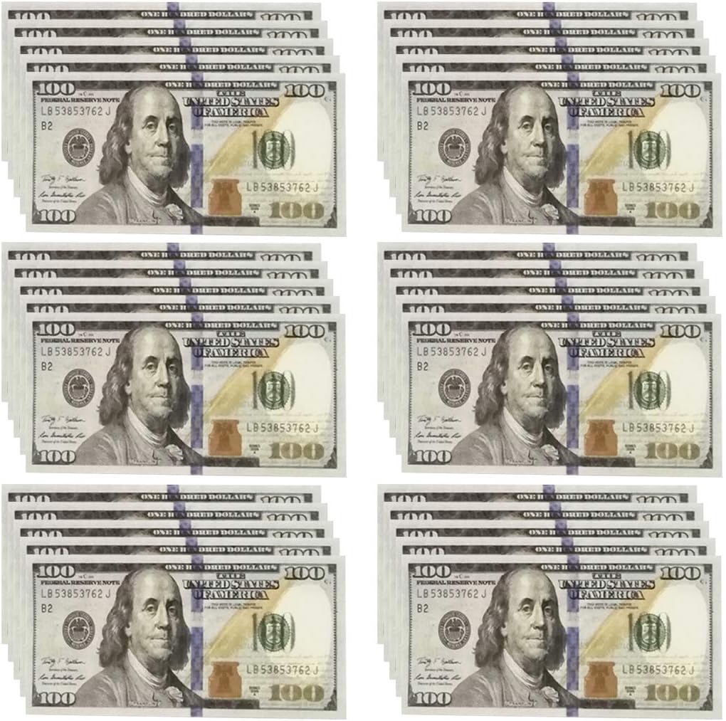 100PCS Kids Play Money Creative Mini 100 Dollar Bill Prop Money Pretend Play Toy