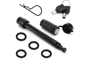 Elsjoy 5/8" Trailer Hitch Lock with Extra Long 4-1/2" Span, Locking Hitch Pin for 3 Inch Receiver with Anti-Rattle O-Rings fo