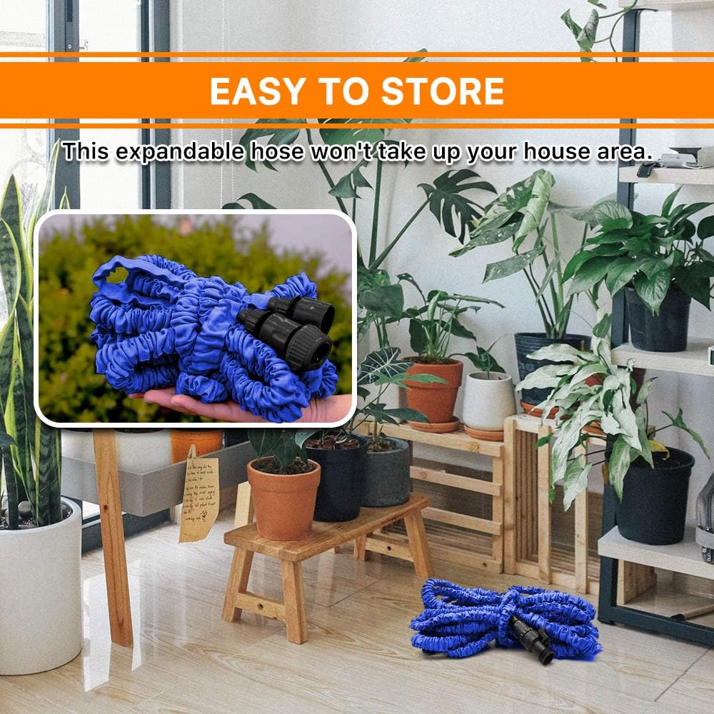 Garden Hose, Water Hose, Upgraded 50FT Flexible Pocket Expandable Garden Hose with 3/4" Fittings, Triple-layer Core, Flexi Expanding Hose useful house gifts for Outdoor Lawn Car Watering Plants (50FT) : Garden & Outdoor