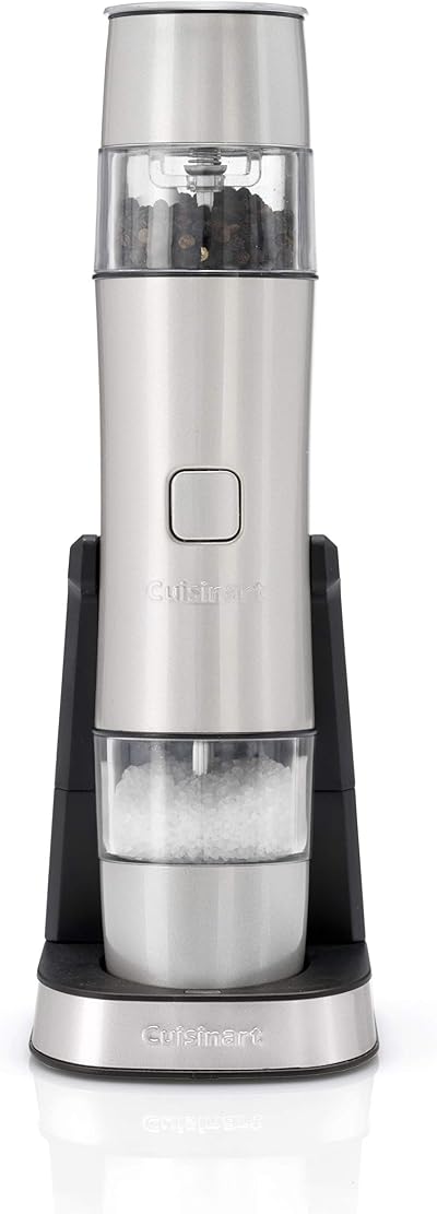 Cuisinart Cordless Salt Pepper Grinder Set Rechargeable, Frosted Pearl