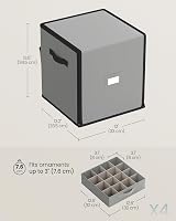SONGMICS Christmas Decoration Storage Box with Lid 64 Slots 4 Drawers Dove Grey view 6