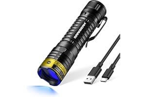 DARKBEAM UV Flashlight 365nm Blacklight LED Black Light, Mini but Powerful Woods Lamp Rechargeable Ultraviolet Flashlights USB -C, Pet Cat Urine Detector, for Uranium Glass, Rock, Resin Curing