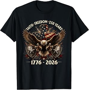 Faith Freedom America 250th Anniversary USA Christian Men T-Shirt