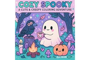 Cozy Spooky Coloring Book – A Cute & Creepy Halloween Adventure: 34 Bold & Easy Designs for Kids & Adults