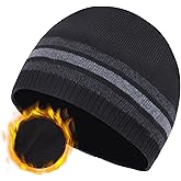 Oversize XXL Beanie Hat for Big Heads 23.6"-25.6", Large Winter Knit Hats Ribbed Stocking Hat Ski Skull Cap