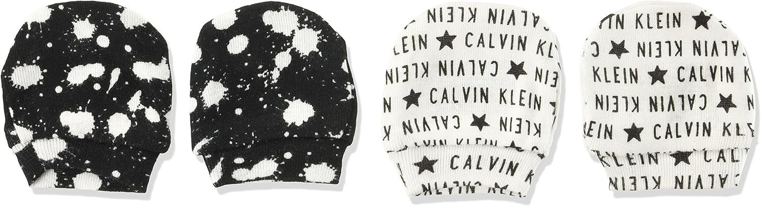 Calvin Klein Baby Mittens Gloves, Multipack, Cl Logo Star black, black Splatter, One Size: Clothing