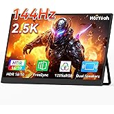HotYeah 16" 2.5K 144Hz Portable Gaming Monitor, 2560x1600 QHD 125% sRGB USB-C HDMI Monitor for Laptop, External Monitor w/180° Adjustable Kickstand for MacBook, Laptop, PC, Phone, Tablet, Switch, PS5