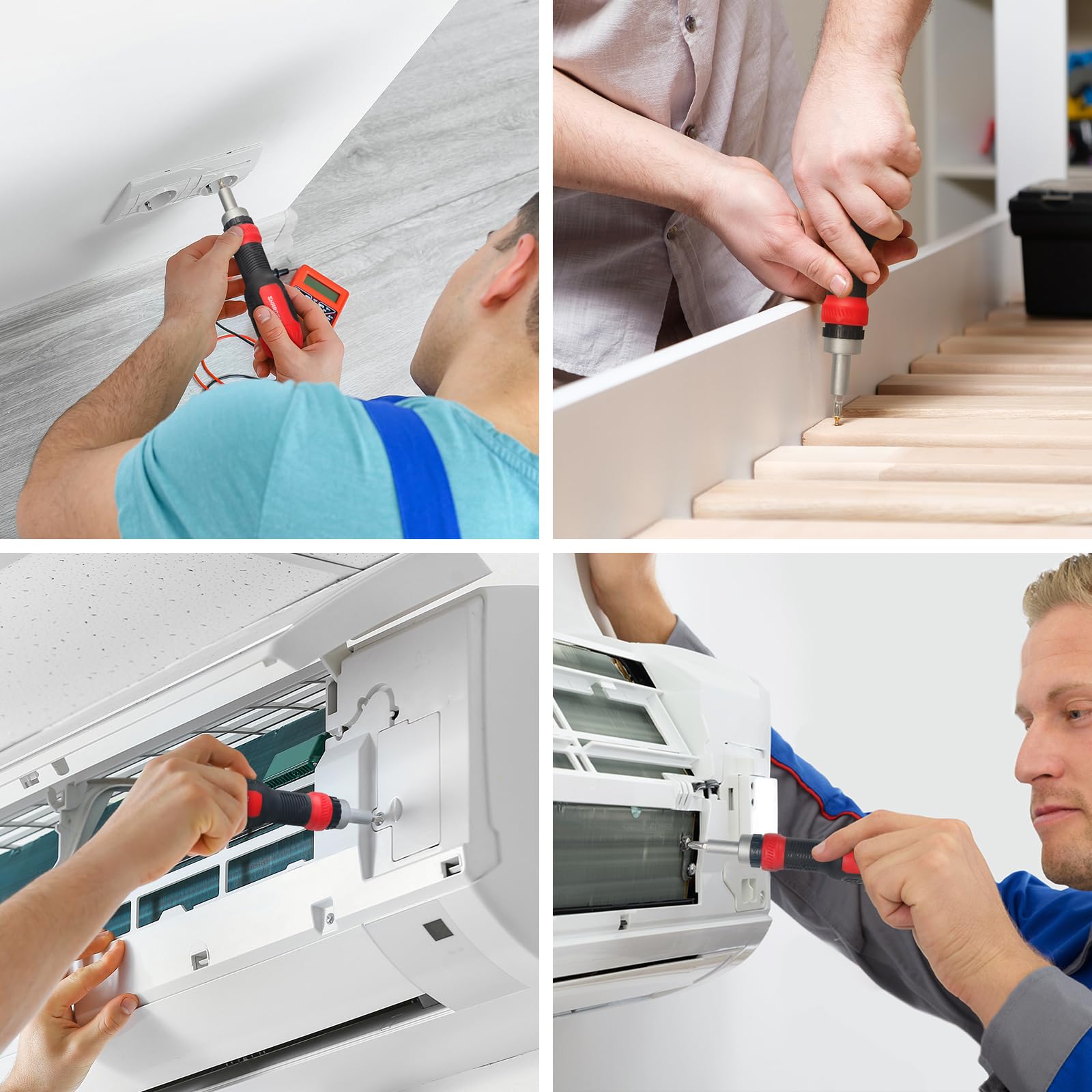 SHARDEN Ratschen Schraubendreher 13-in-1 Ratschen-Schraubendreher Multibit-Schraubendreher Multitool All in One mit Torx, Schlitz, Kreuzschlitz, Sechskant,Pozidriv und 1/4 Mutternschl¨¹ssel 8