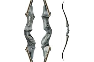 GLURAK Black Hunter Takedown Recurve Bow, 60" with Ergonomic Design for Adults Beginners to Advanced Outdoor Practice & Hunting (25-60 lbs)