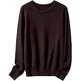 SANGTREE Women's Crewneck Wool Pullover Sweater Soft Classic Casual Long Sleeve Tops for Everyday Wear