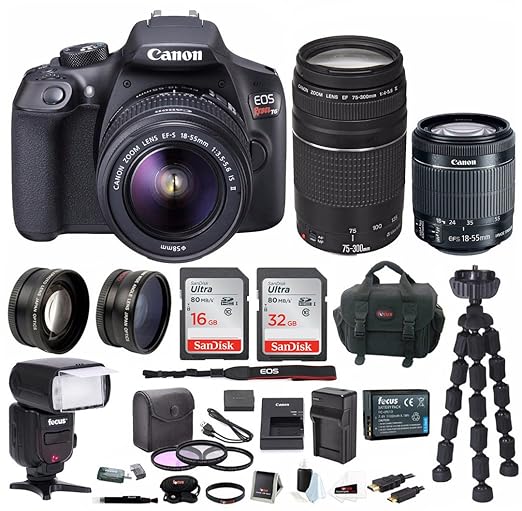 Canon EOS Rebel T6 Digital SLR Camera w/ 1855mm & EF 75