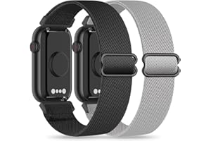HQzon 2 Pack Stretchy 16mm Nylon Bands Compatible with FITVII HM08/MorePro HM08/Amzhero-Runfit D26/KALINCO Slim Fitness Tracker