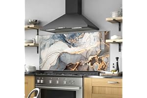ROGGMARD Tempered Glass Kitchen Backsplash, Stove Back Top Cover, Glass Splashback, Cutting Board, Kitchen Sink Splash Guard, Home Wall Decor (30x18’’)