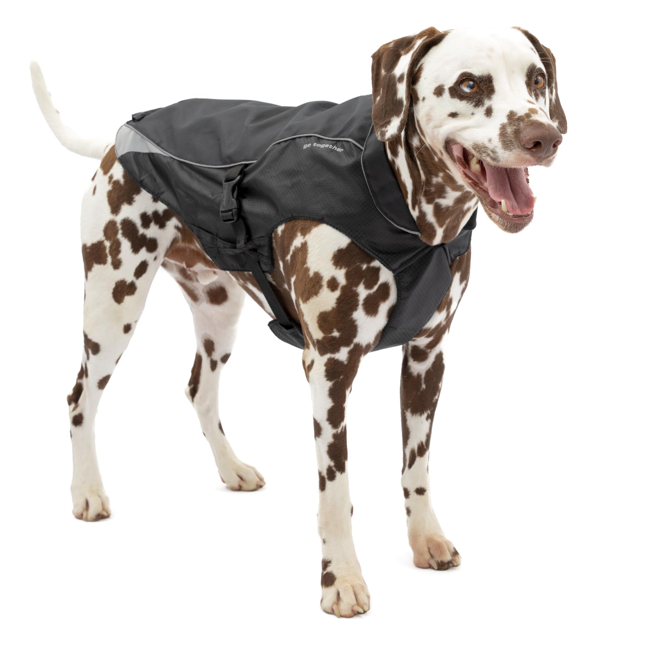 Kurgo North Country Dog Coat, Cold Weather Dog Jacket, Water-Resistant, Fleece-Lined, Includes LED light, Medium-Black