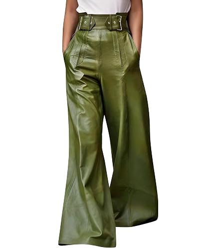 Forever 21 Faux Leather Wide-Leg Cargo Pants Wine Small at Amazon