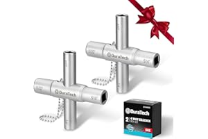DURATECH 4 Way Sillcock Key Set, 1/4", 9/32", 5/16", 11/32", 2-Pack, for Valve, Faucet, and Spigots