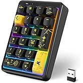 Wireless Number Pad Keyboard Mechanical Numpad Numeric Keypad for Laptop | Bluetooth Creamy 10 Key RGB Portable Cute Financial Accounting Rechargeable for Windows, PC, BT5.0/2.4G, Black S21