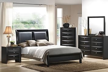 Amazon Com Bedroom Furniture Modern Black Color 4pc Set