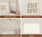 MUHMUH Kids Tent Playhouse with Star Lights Beige Indoor Outdoor view 5