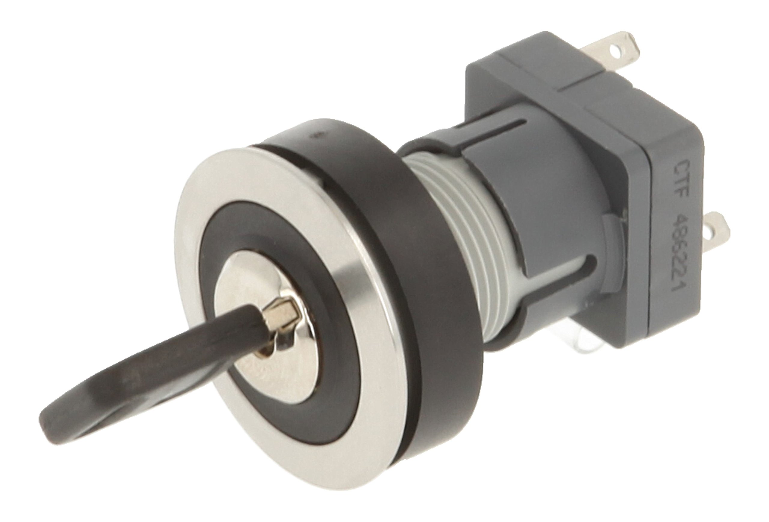 Schlegel 23.001.510 Key Switch, Stainless Steel, Locking, 2 Positions 11 & 13 o’clock, Push-Button Contact Sensor, 1 Changeover Contact